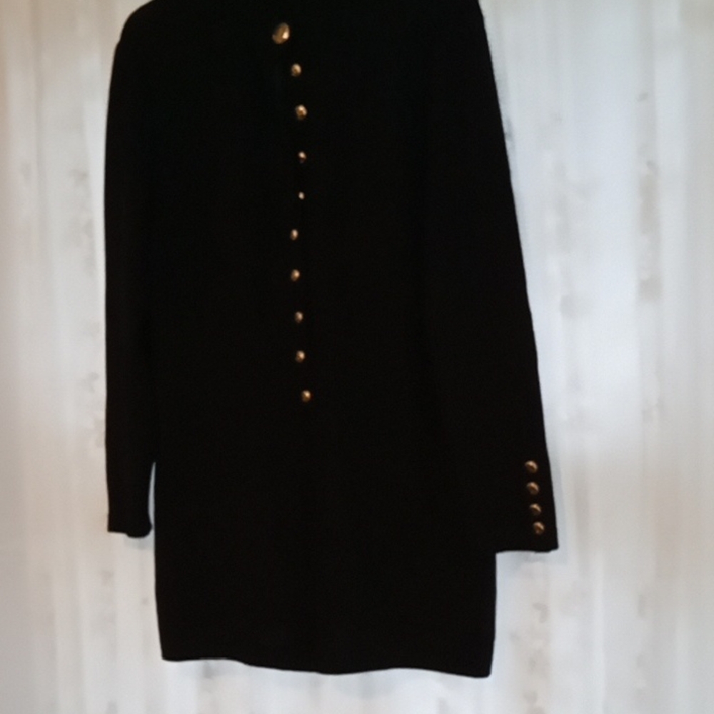 St. John Elegant Black Jacket with Gold Accents